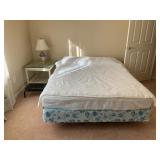 Mattress, Box Spring, Table, and Lamp Set Mattress, Box Spring, Table, and Lamp Set