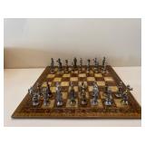 Marble-Like Chessboard with Metal Pieces Marble-Like Chessboard with Metal Pieces