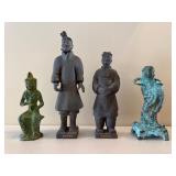 Four Asian Figurines in Mixed Materials Four Asian Figurines in Mixed Materials