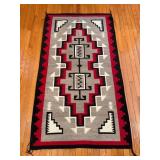 Handwoven Navajo Rug in Red, Black, and Gray Handwoven Navajo Rug in Red, Black, and Gray
