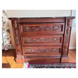 Modern Three-Drawer Chest with Marble-Like Top Modern Three-Drawer Chest with Marble-Like Top