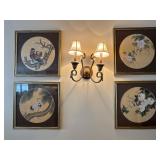 Four Asian Silk Paintings in Frames Four Asian Silk Paintings in Frames