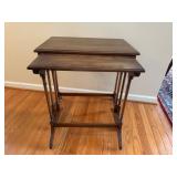 Two Mahogany Stacking Oxford Tables Two Mahogany Stacking Oxford Tables