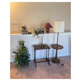 Brass Floor Lamp with Table Shelf Brass Floor Lamp with Table Shelf