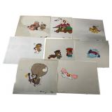 8 Hand-Painted Paw Paw Bears Animation Cels 8 Hand-Painted Paw Paw Bears Animation Cels