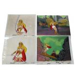 4 Painted She-Ra Animation Cels 4 Painted She-Ra Animation Cels