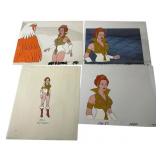 Four Hand-Painted Teela Animation Cels Four Hand-Painted Teela Animation Cels