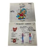 2 Hand-Painted Animation Model Cel Set 2 Hand-Painted Animation Model Cel Set