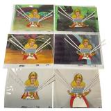 Six Hand-Painted She-Ra Restraint Animation Cels Six Hand-Painted She-Ra Restraint Animation Cels
