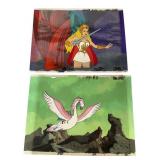 Two Rare Hand-Painted Animation Cel Scenes Two Rare Hand-Painted Animation Cel Scenes