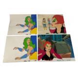 Four Hand-Painted Cels; Peekablue & Scorpia Four Hand-Painted Cels; Peekablue & Scorpia