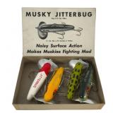 Musky Jitterbug Lure Set with Box Musky Jitterbug Lure Set with Box