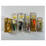 Six Fishing Lures in Packaging Six Fishing Lures in Packaging