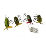 4 Vintage Arbogast Jitterbug Lures 4 Vintage Arbogast Jitterbug Lures