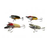 4 Heddon Wooden Crazy Crawlers 4 Heddon Wooden Crazy Crawlers
