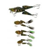 Four Splatter Painted Wooden Frogs Four Splatter Painted Wooden Frogs