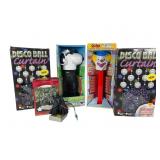 PEZ, Disco Ball Curtains, and Ornament Lot PEZ, Disco Ball Curtains, and Ornament Lot