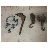 Industrial Hooks, Chain, and Lever