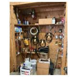 Contents of Wooden Cabinet and Shelves