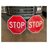Two Reflective Stop Signs, 30ï¿½ï¿½ x 30ï¿½ï¿½