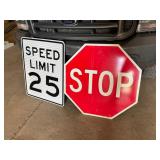 Stop Sign and Speed Limit Sign
