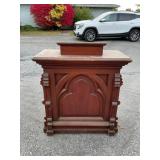 Antique Mahogany Church Podium with Extension