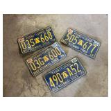 4 Pennsylvania License Plates