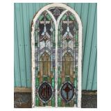 Beautiful Arched Stained Glass Window Panel