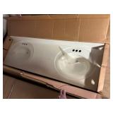 Cultured Marble Double Basin Sink