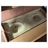 Cultured Marble Double Basin Sink
