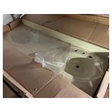 Beige Double Vanity Top by Marble Works