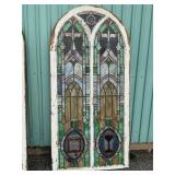 Beautiful Large Stained Glass Arched Window