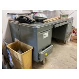 Two Gray Metal Office Desks