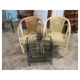 Wicker Chairs With Metal Rack