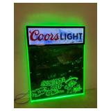 Coors Light Multicolored Menu Board