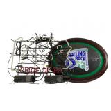 Rolling Rock Neon Sign With Mirror