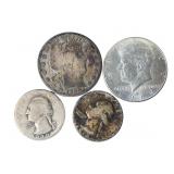 Barber, Kennedy, and Washington Silver Coins