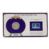 1922 Peace Silver Dollar Display
