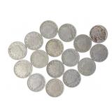 15 V-Nickels and 1 Buffalo Nickel