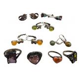 Sterling Mix Jewelry with Rings & Earrings