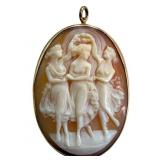 10k Gold Cameo Pendant & Brooch
