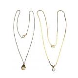 14k Necklaces with Pearl and Faux Diamond