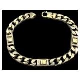 Heavy Link 925 & 18k Gold Bracelet