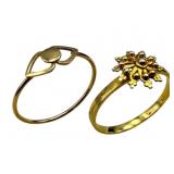 Two Gold Rings, 18k and 10k