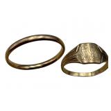 14K Band and 10K Monogrammed Rings