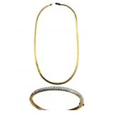 Vermeil 925 Diamond Bangle & Chain Jewelry