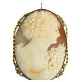 Carved Cameo with 12k Gold Wire Wrap