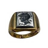 Large Early 10k, Metal Intaglio Ring