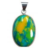 Taxco Sterling Pendant Colorful Stone