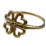 14k Gold Diamond Ring, Size 5.5